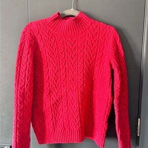 Women's Red Cable Knit Sweater